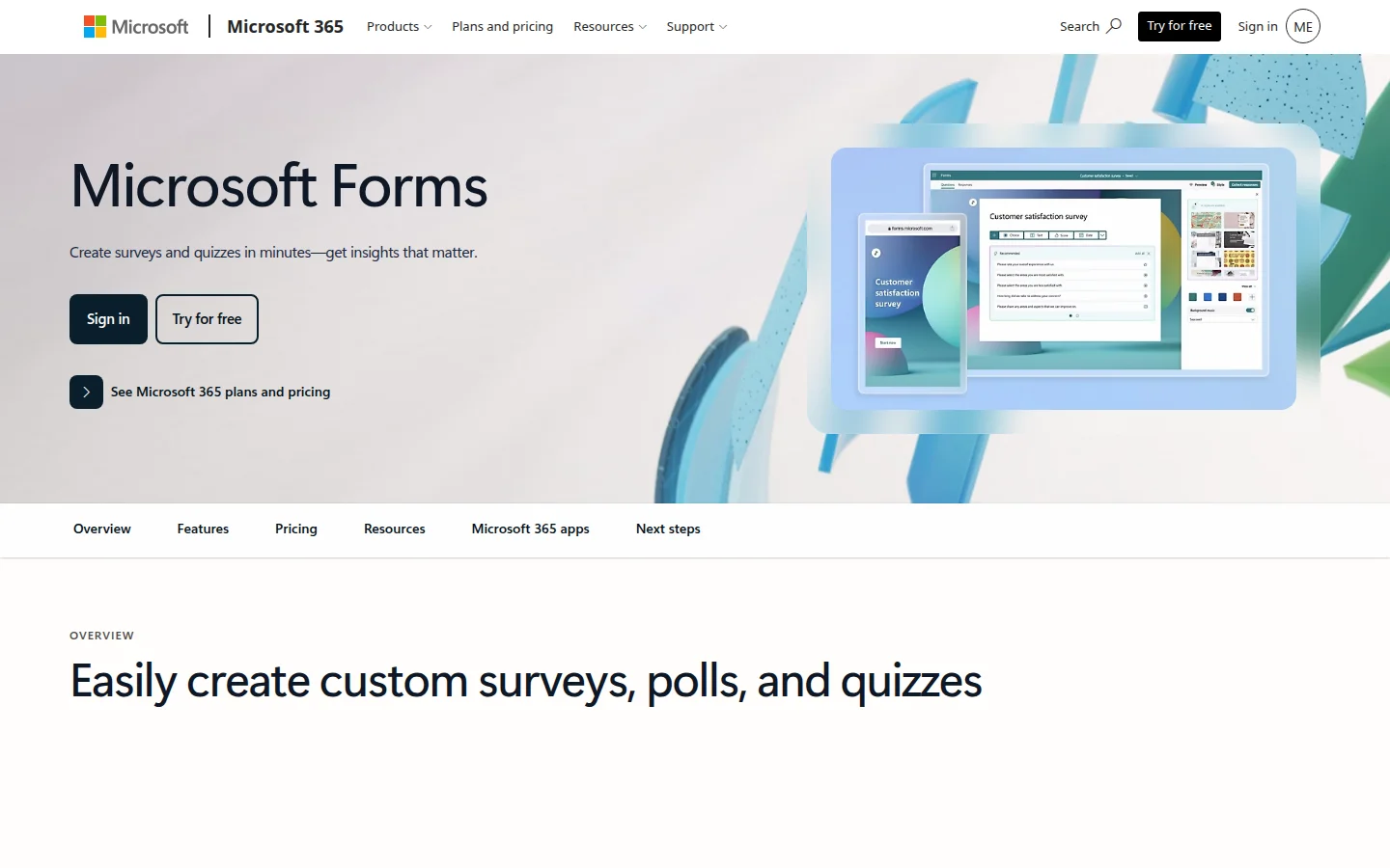 Microsoft Forms product screenshot