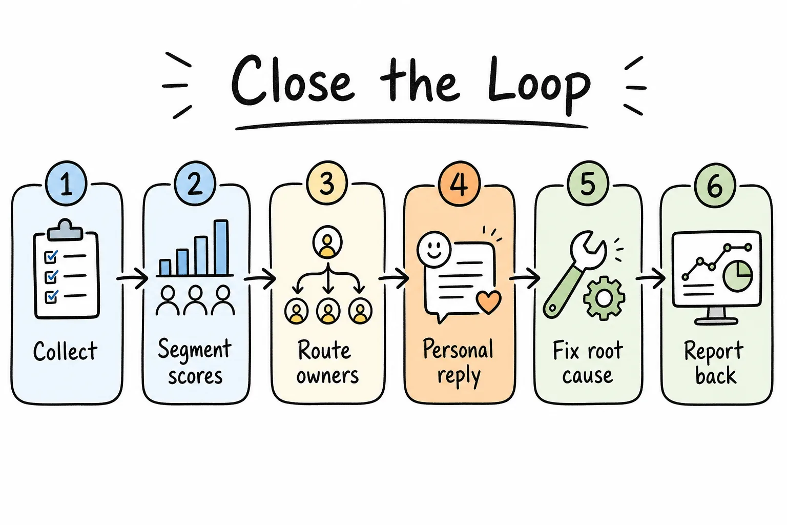 Close-the-loop process for survey follow-up