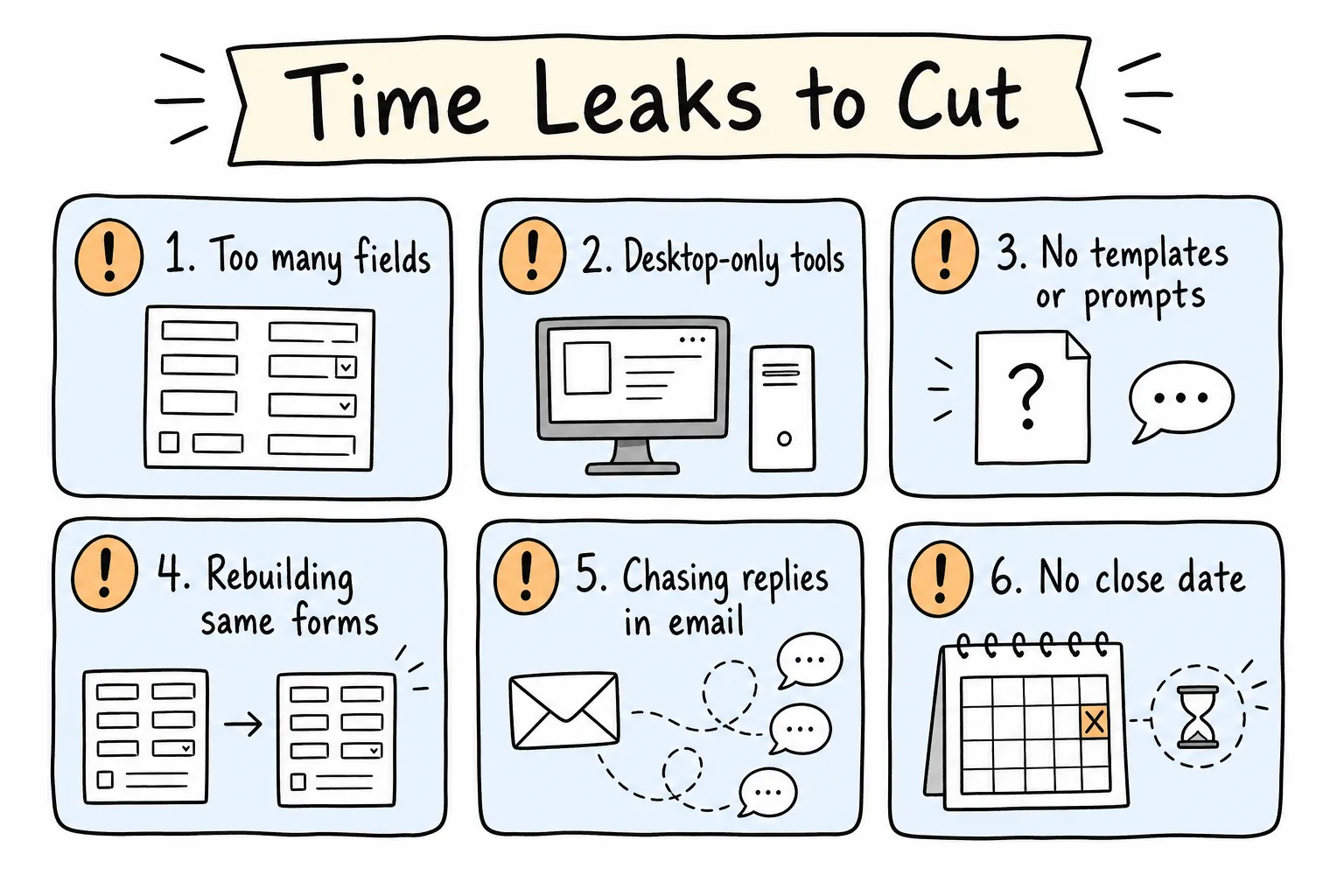 Time leaks to cut checklist