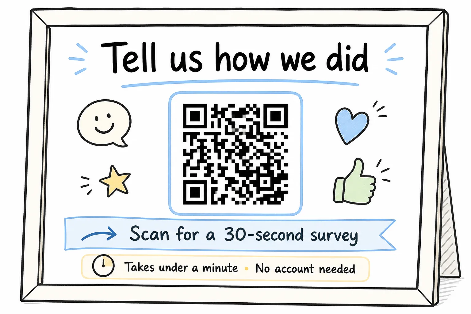 CTA frame around a feedback QR