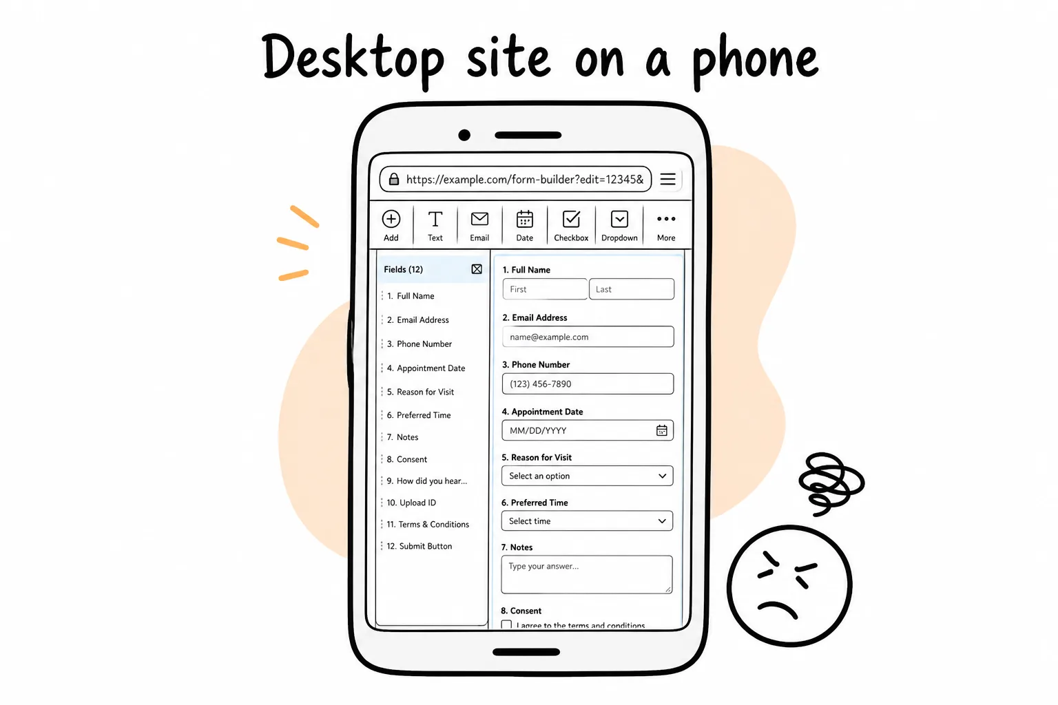 Google Forms on a phone feels squeezed