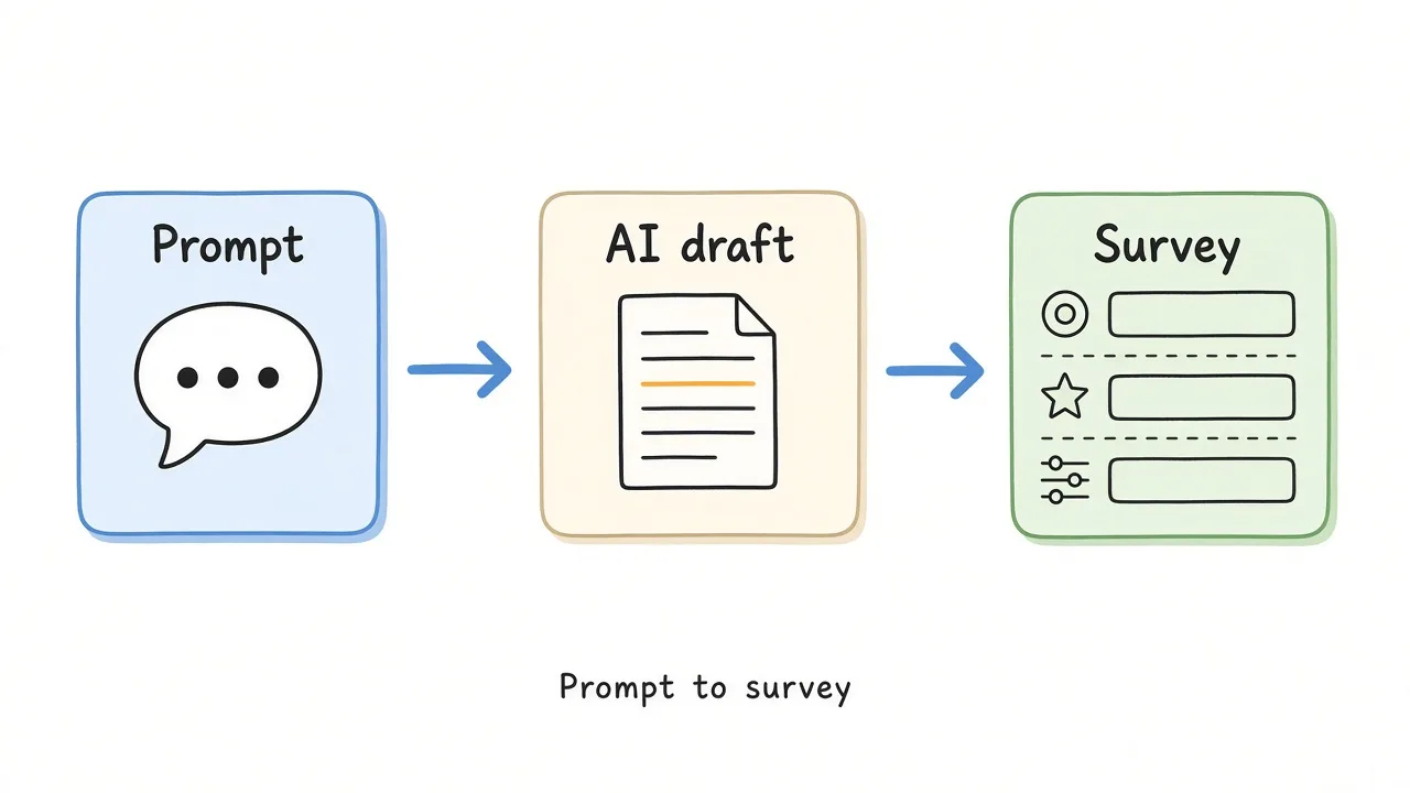 Chat prompt becoming a survey draft