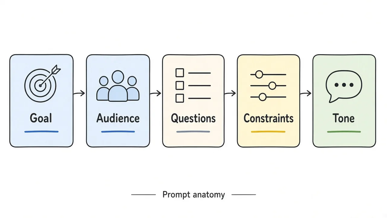 Five parts of a survey prompt