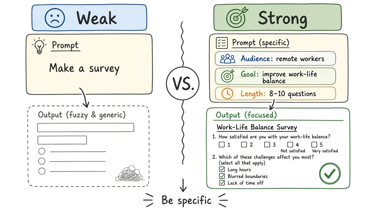 Vague prompt versus specific prompt