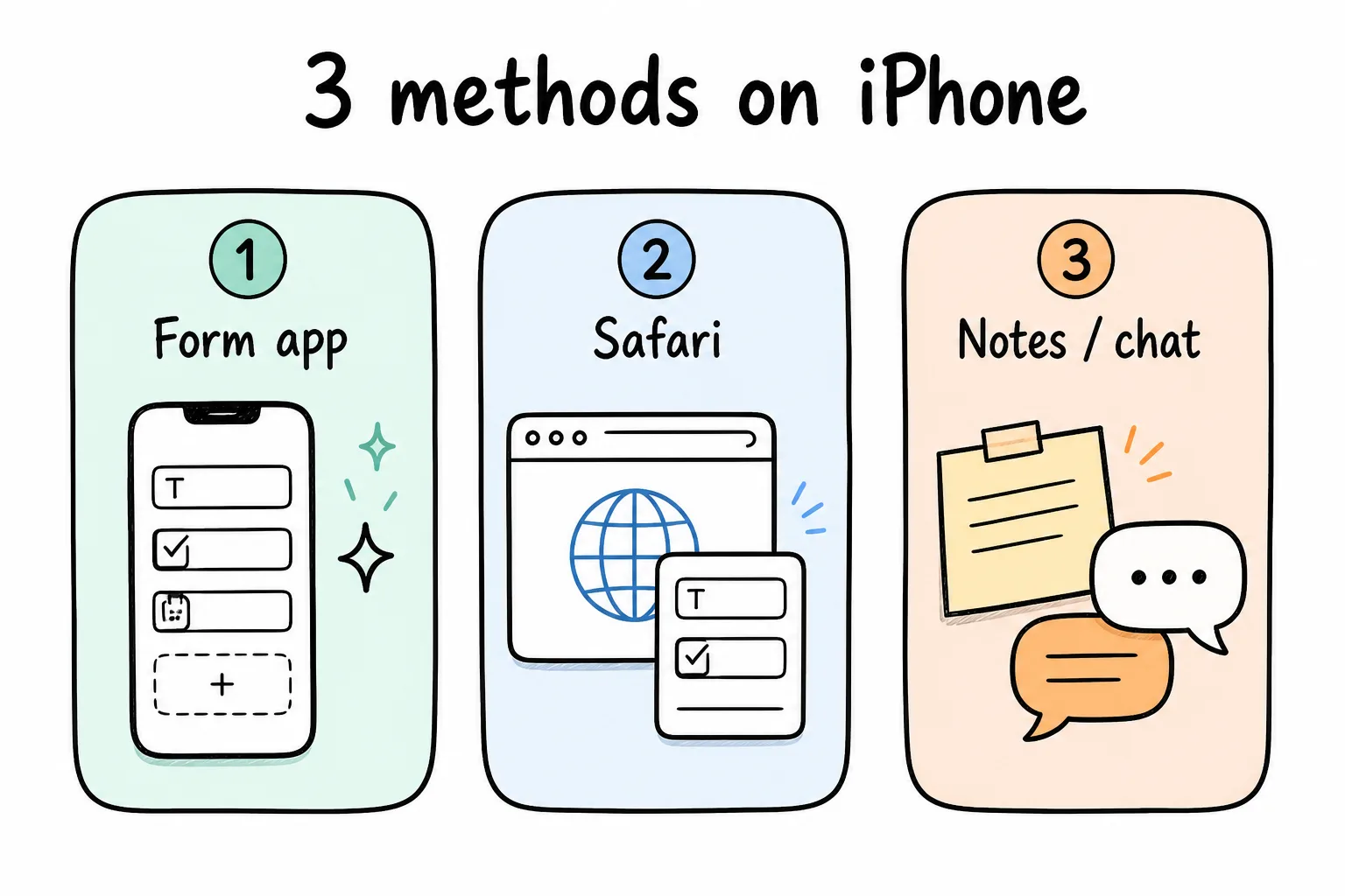 Three ways to make a form on iPhone