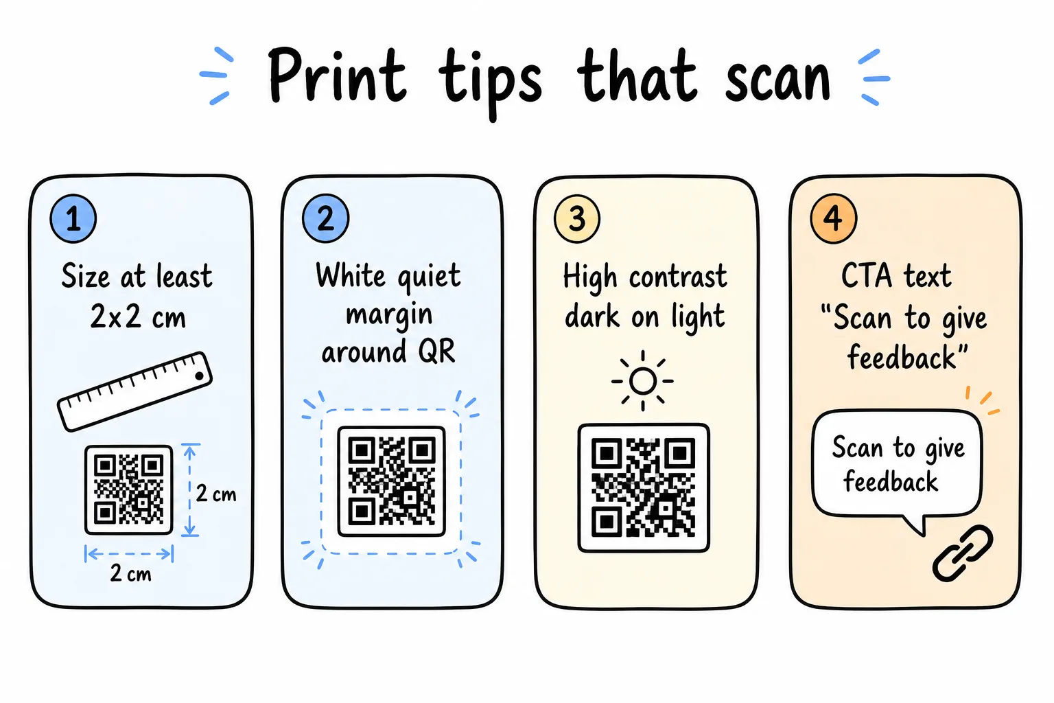 QR print size and contrast tips